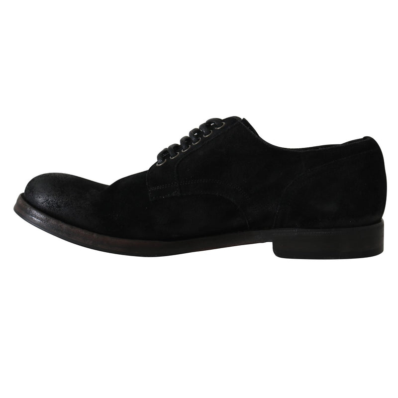 Black Leather Laceups Derby Laceups Shoes