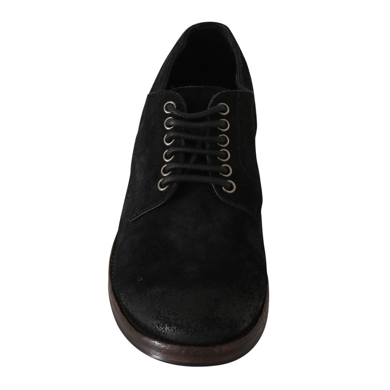 Black Leather Laceups Derby Laceups Shoes