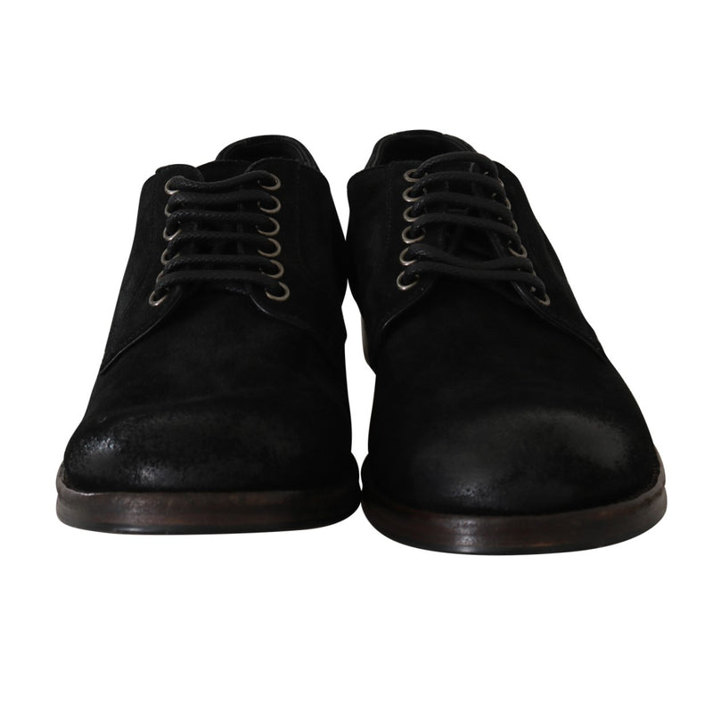 Black Leather Laceups Derby Laceups Shoes