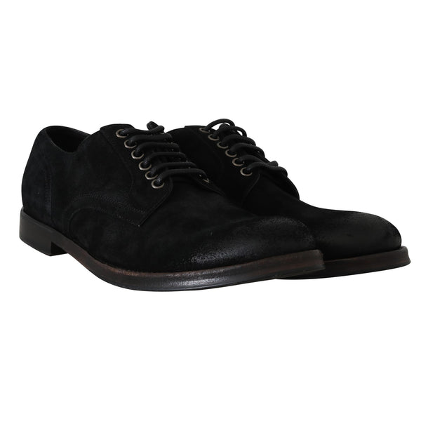 Black Leather Laceups Derby Laceups Shoes