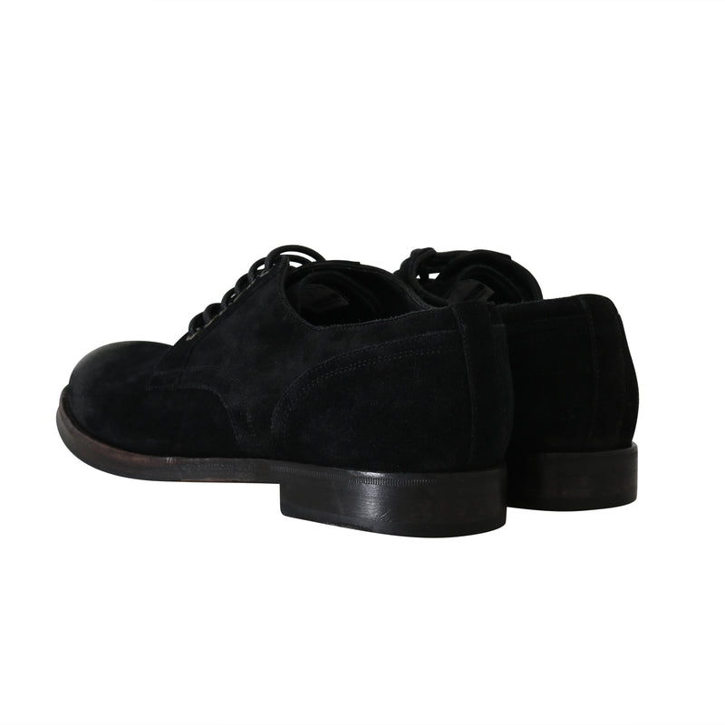 Black Leather Laceups Derby Laceups Shoes