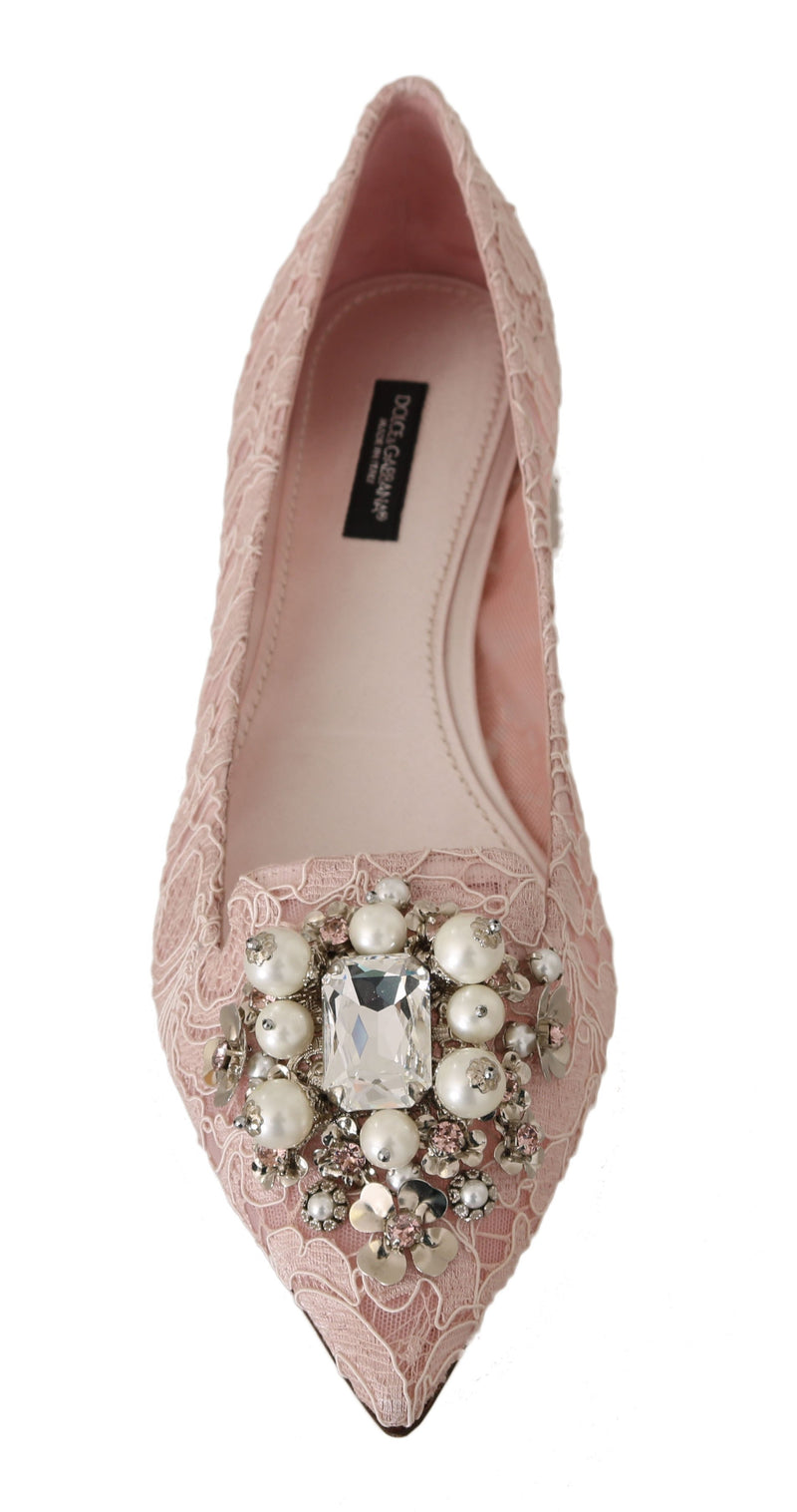 Beige Hortensia Crystal Ballet Flats