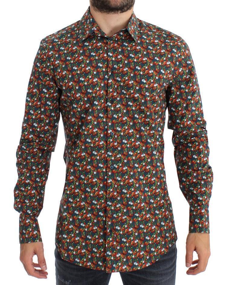 Tomato Garlic Print GOLD Slim Fit Shirt