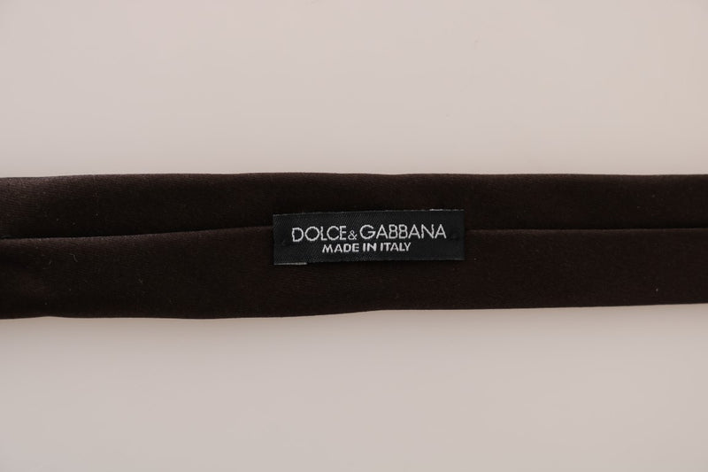 Brown Solid Silk Slim Tie