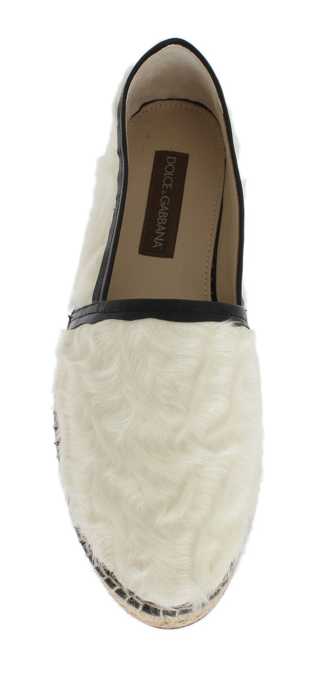 White Xiangao Lamb Fur Espadrilles