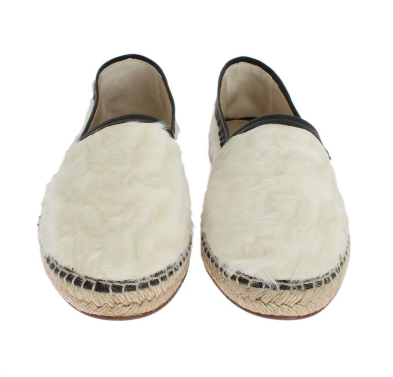 White Xiangao Lamb Fur Espadrilles