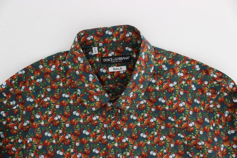 Tomato Garlic Print GOLD Slim Fit Shirt