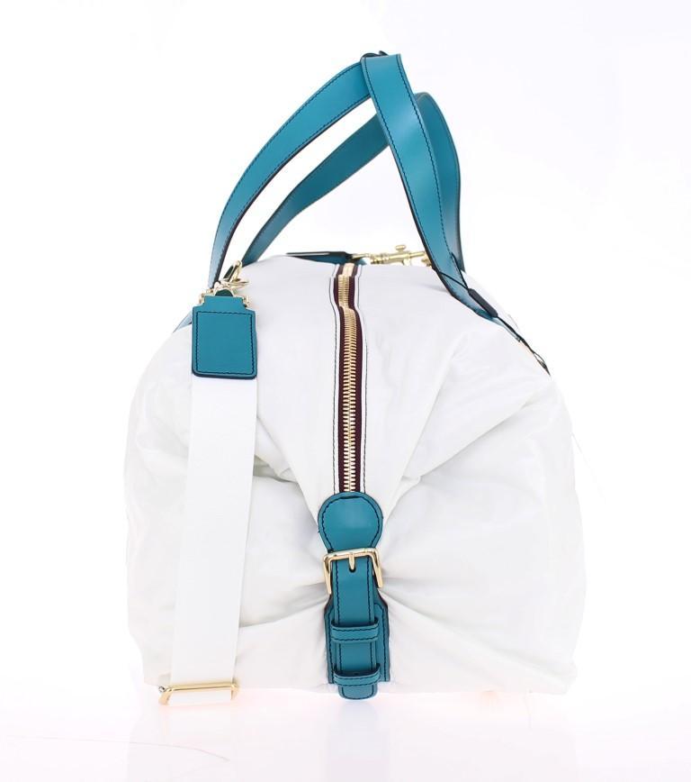 White nylon unisex travel bag