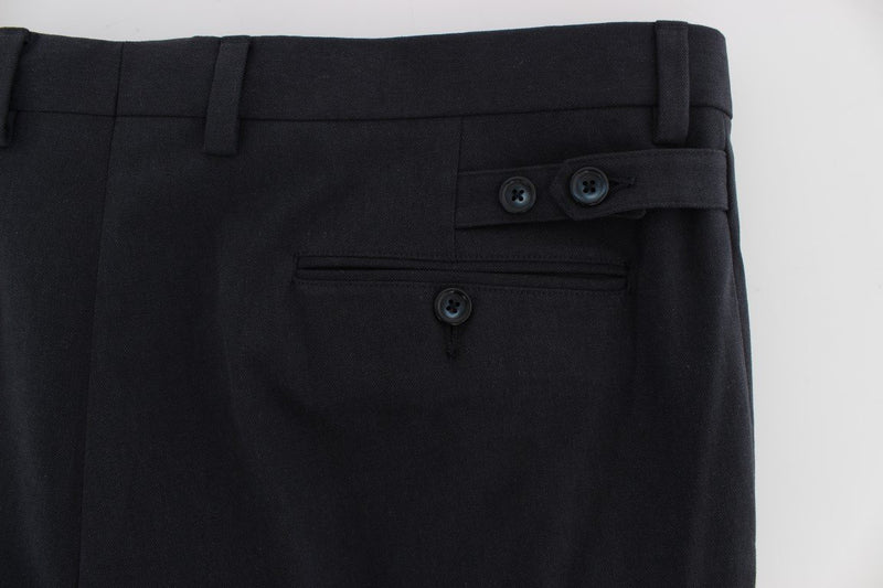 Blue Cotton Casual Chinos Slim Fit Pants