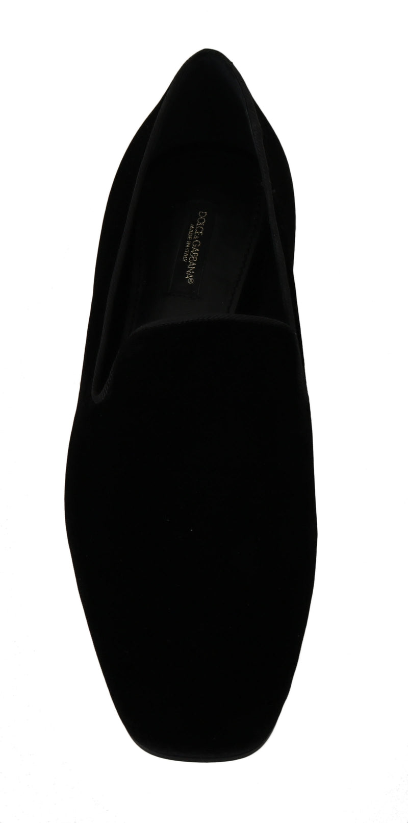 Black Solid Velvet Loafers Flats