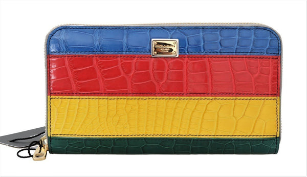 Multicolor Alligator Crocodile Leather Continental Wallet