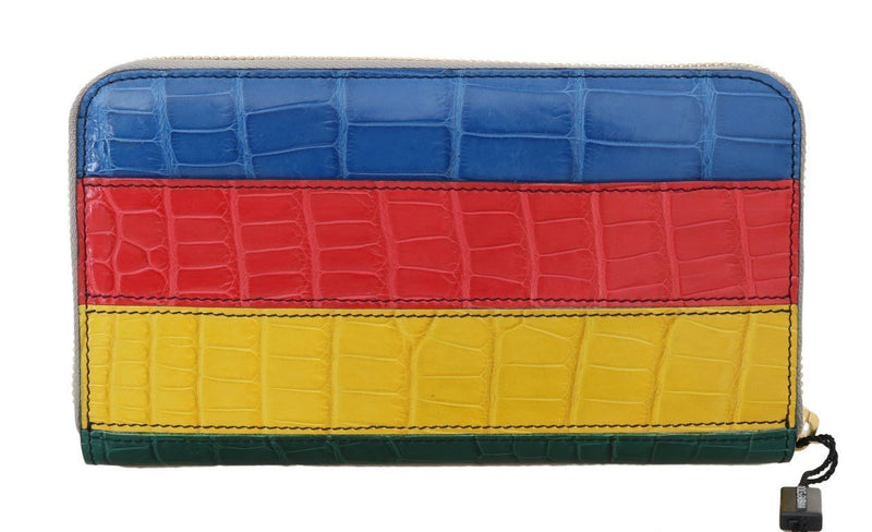 Multicolor Alligator Crocodile Leather Continental Wallet