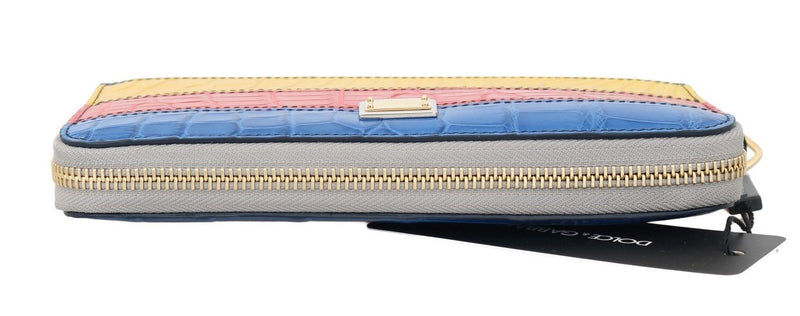 Multicolor Alligator Crocodile Leather Continental Wallet