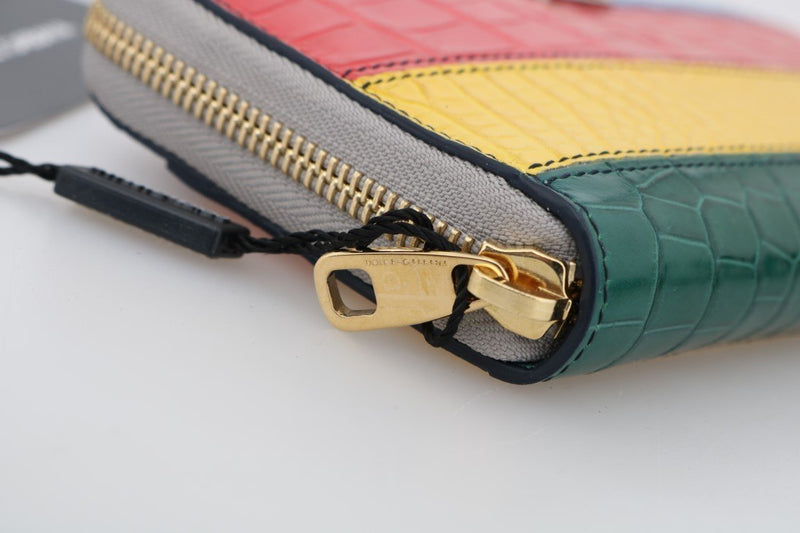 Multicolor Alligator Crocodile Leather Continental Wallet