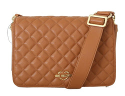 Beige Quilted Faux Leather Handbag