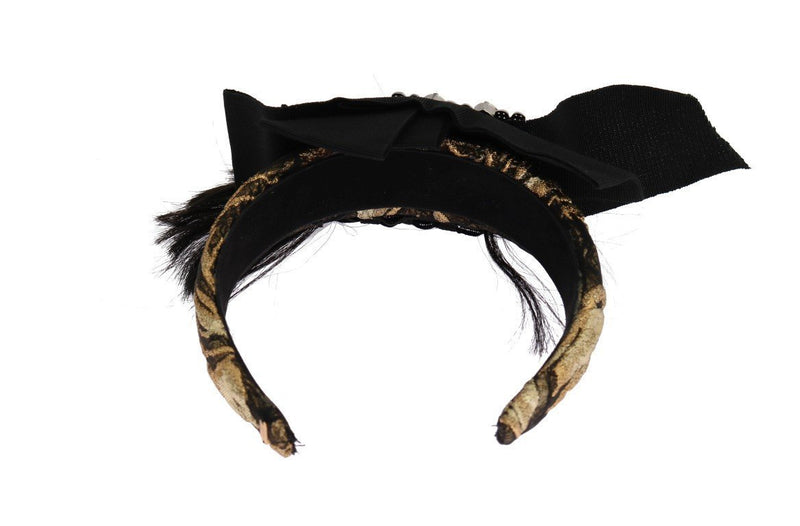 Gold Brocade Crystal Headband