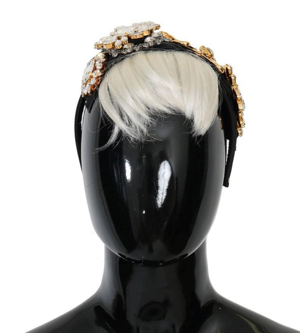 Black Crystal White Hair Headband
