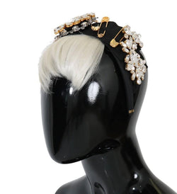 Black Crystal White Hair Headband