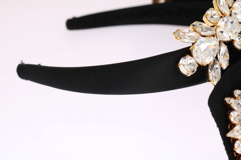 Black Crystal White Hair Headband