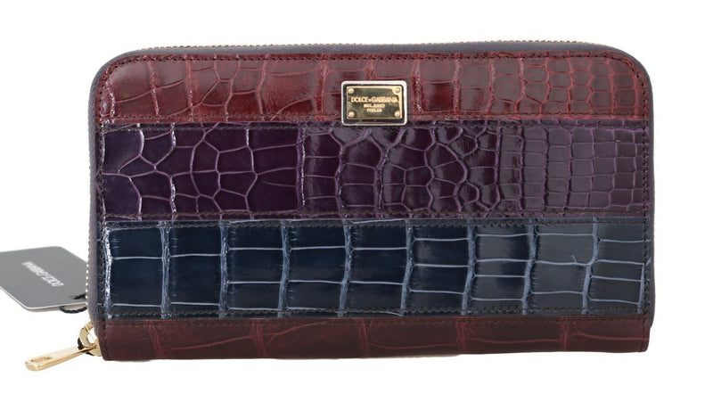 Multicolor Alligator Crocodile Leather Continental Wallet