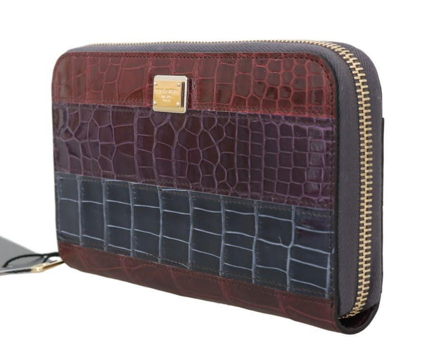 Multicolor Alligator Crocodile Leather Continental Wallet