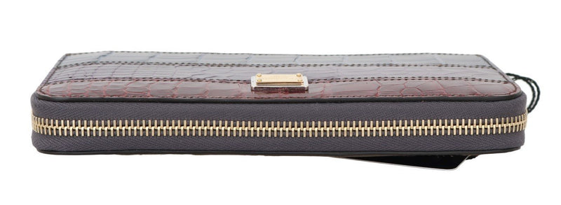 Multicolor Alligator Crocodile Leather Continental Wallet