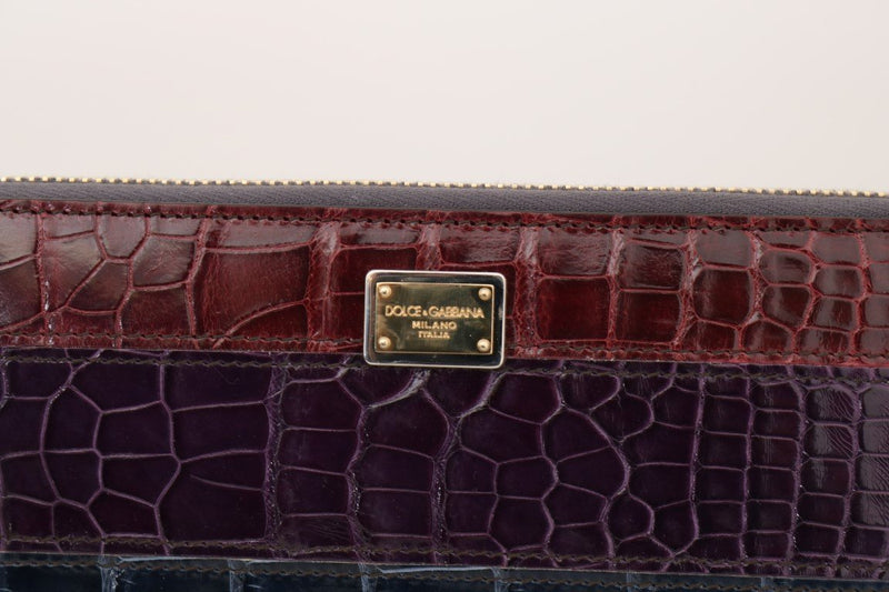 Multicolor Alligator Crocodile Leather Continental Wallet