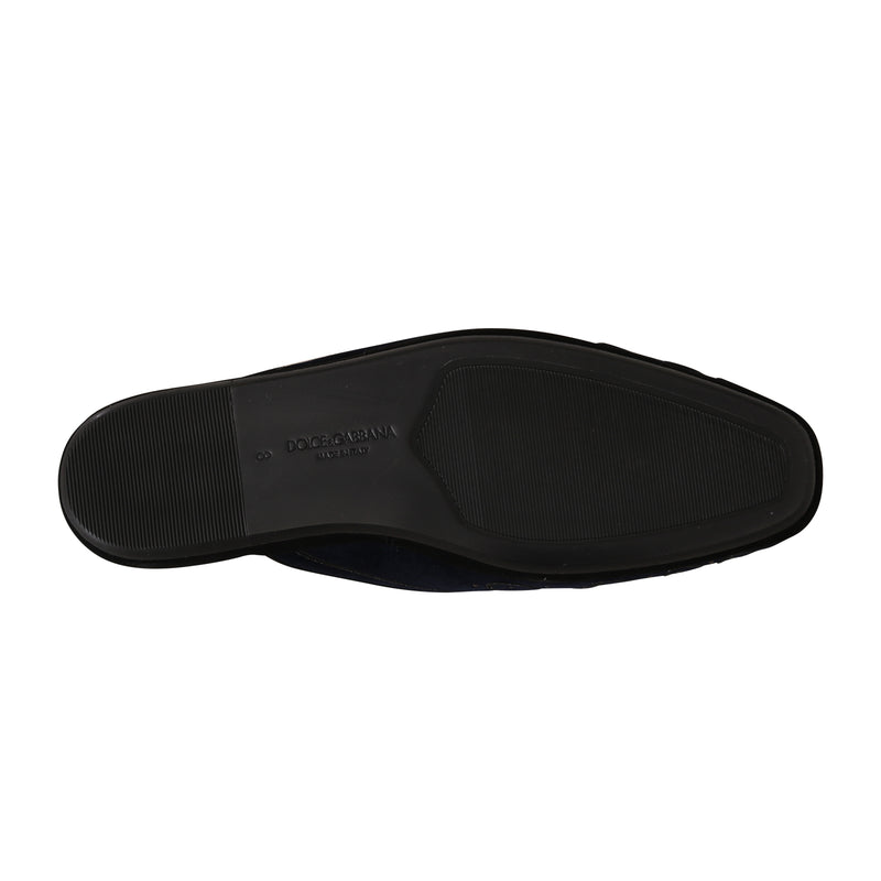 Blue Black Velvet Velvet Sandals Slippers