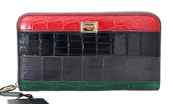 Multicolor Alligator Crocodile Leather Continental Wallet