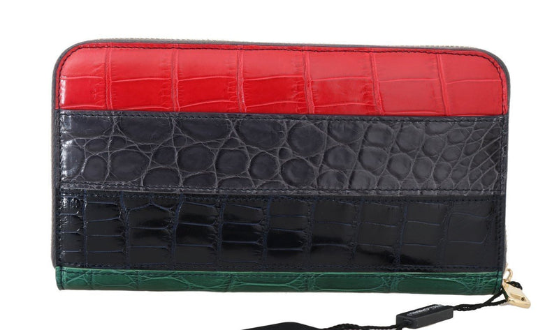 Multicolor Alligator Crocodile Leather Continental Wallet