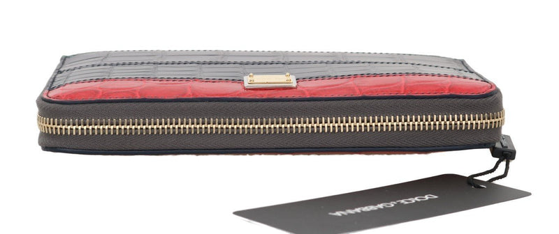 Multicolor Alligator Crocodile Leather Continental Wallet