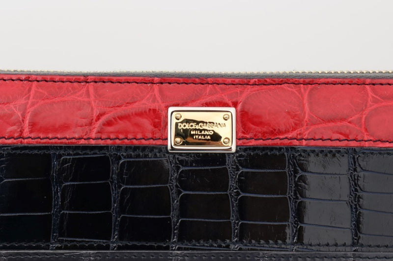 Multicolor Alligator Crocodile Leather Continental Wallet