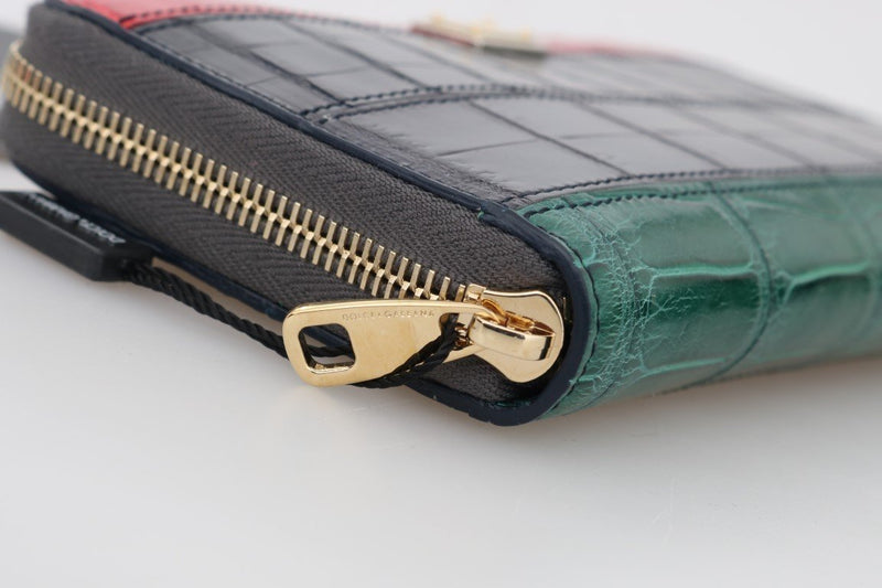 Multicolor Alligator Crocodile Leather Continental Wallet