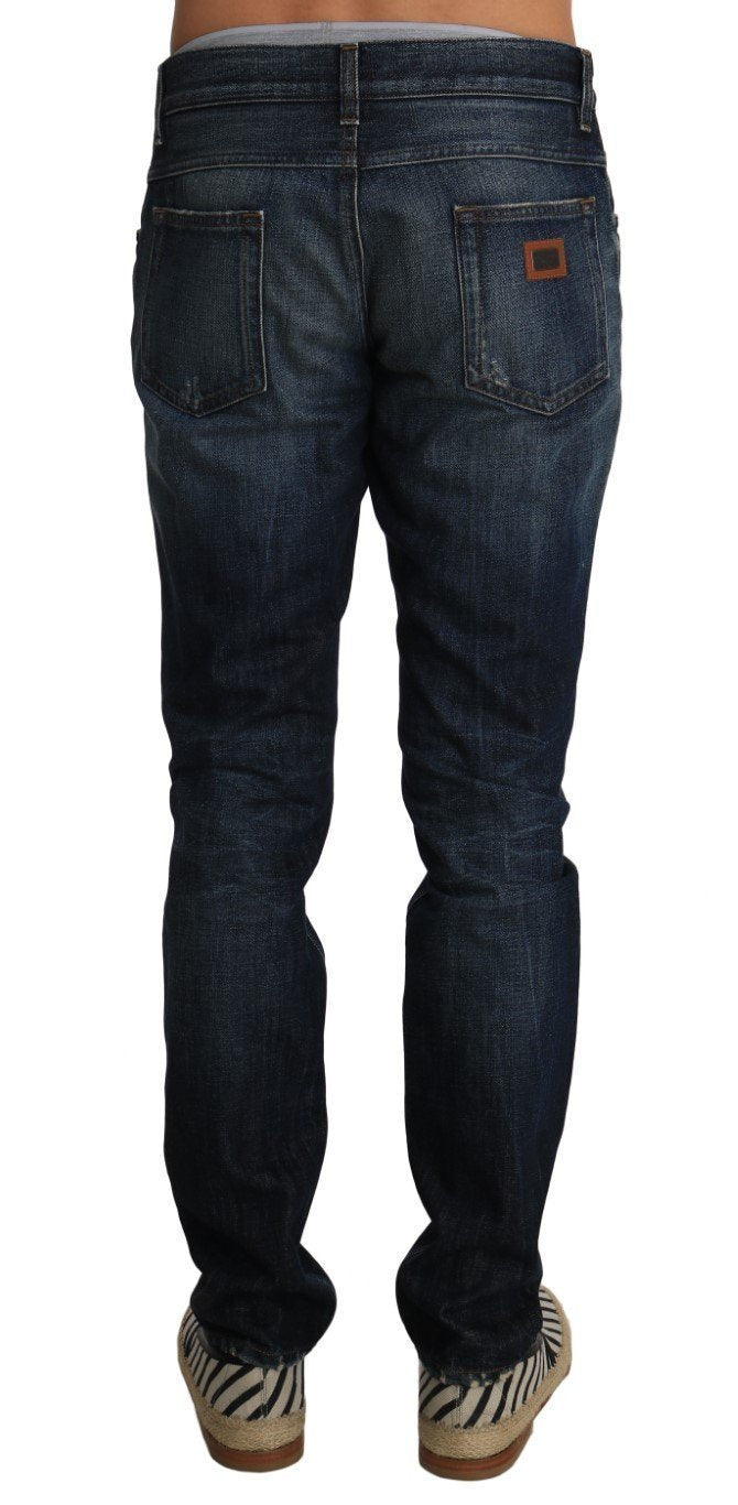 Blue Denim CLASSIC Ripped Jeans Pants