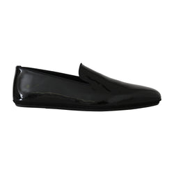 Black Patent Leather Slides Loafers