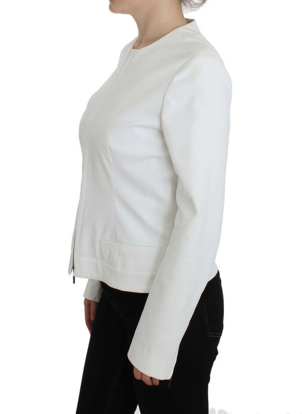 White Stretch Coat Jacket