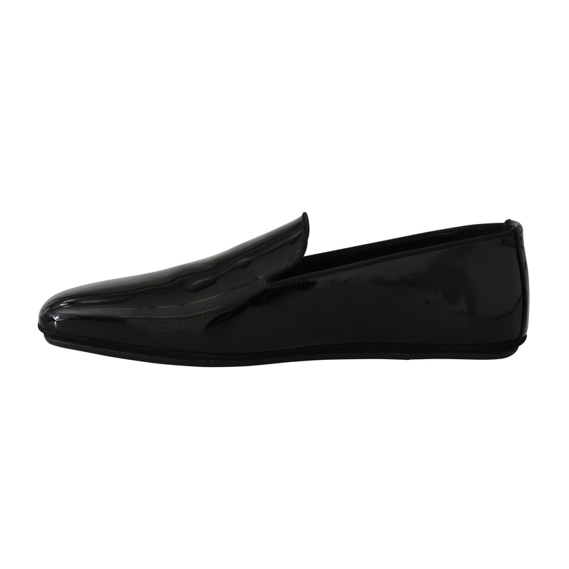 Black Patent Leather Slides Loafers