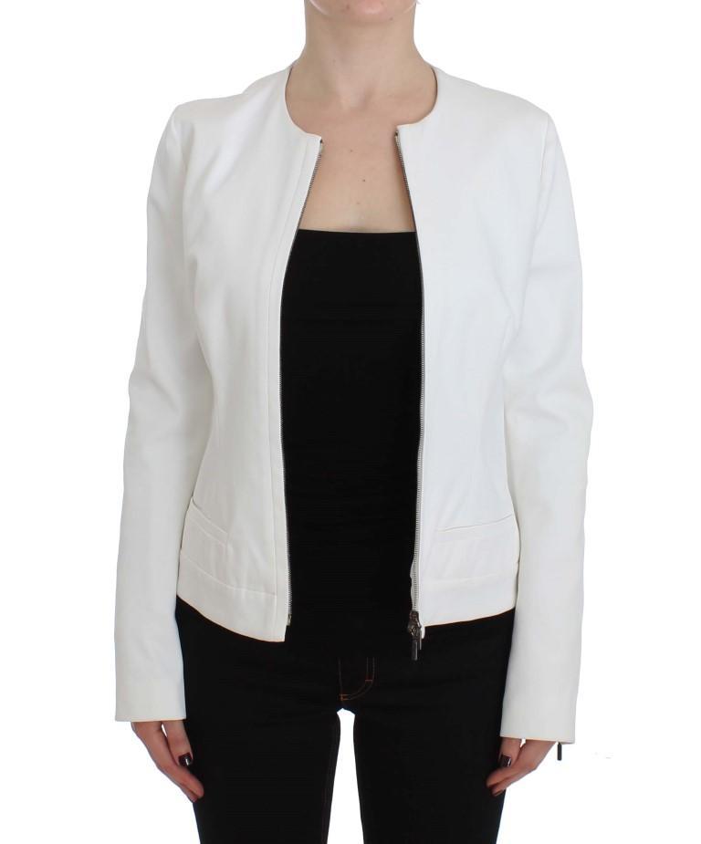 White Stretch Coat Jacket