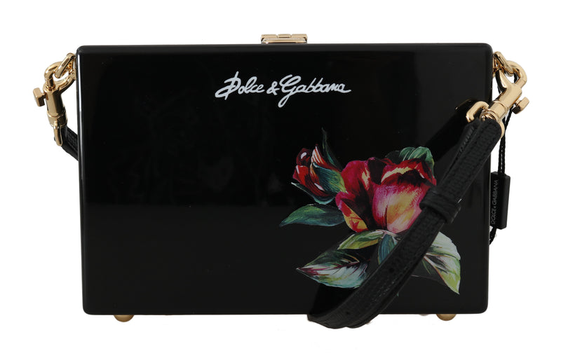 Hand Painted Wooden Roses BOX SICILY Leather Purse