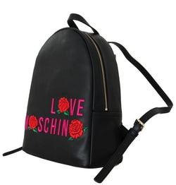 Black Faux Leather Backpack