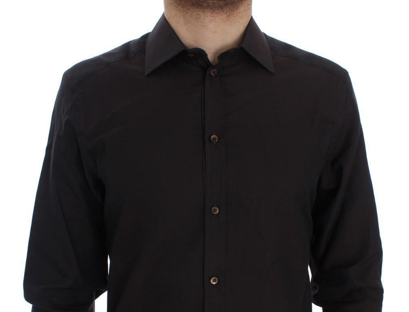 Brown Cotton Slim Fit GOLD Shirt