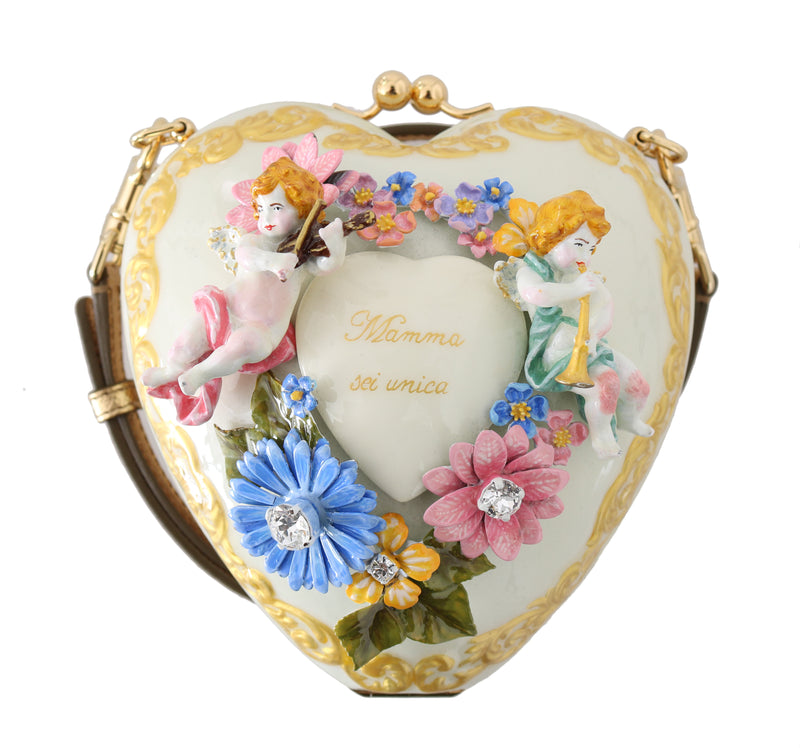 Heart Flower MAMMA Angel Crystal Hand Painted Bag