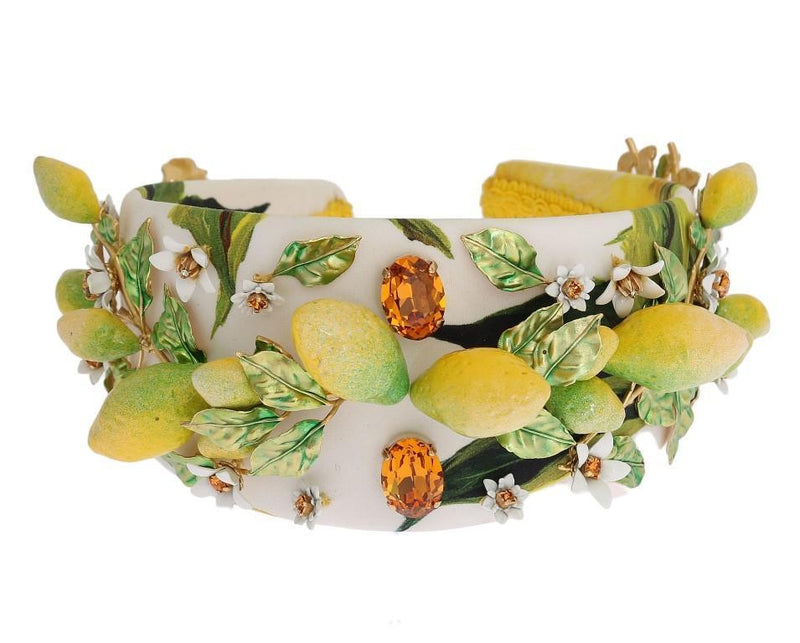 Yellow Lemon Crystal Floral Headband