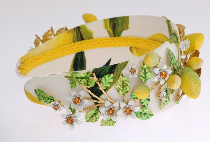 Yellow Lemon Crystal Floral Headband