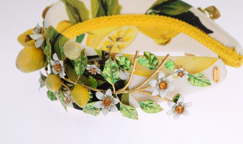 Yellow Lemon Crystal Floral Headband