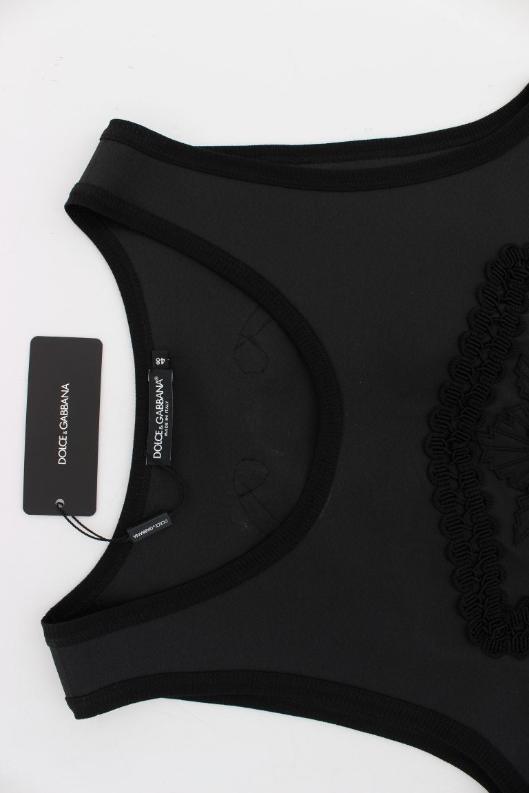 Black TORERO Silk Sleeveless T-shirt
