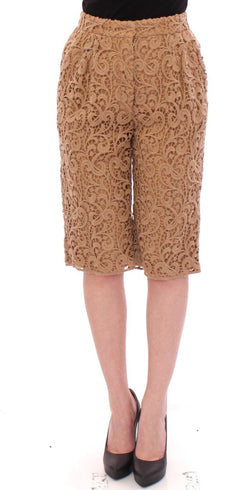 Beige wool shorts pants