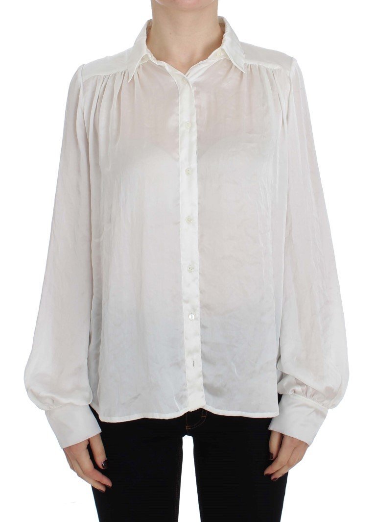 White Button Down Blouse Shirt