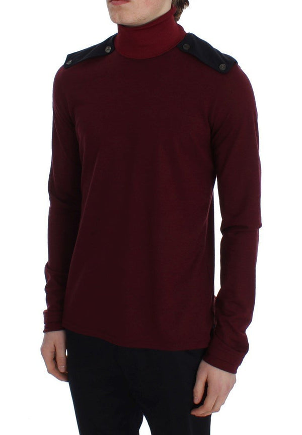 Bordeaux Wool Turtleneck Sweater