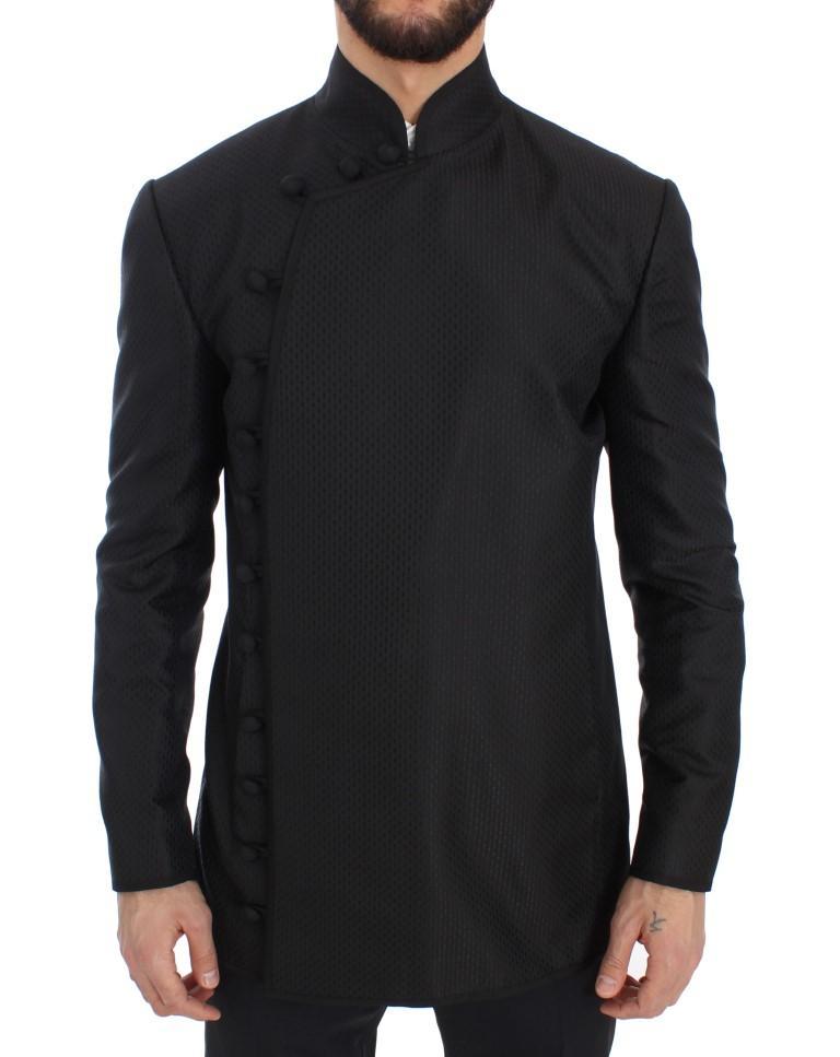 Black Silk Torero Slim Fit Jacket